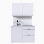 Набор корпусной мебели для кухни " Микс Топ-1" белый премиум/мрамор лацио белый