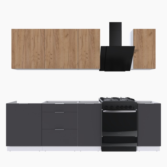 Набор корпусной мебели для кухни " Микс Топ-5" дуб крафт золотой/графит серый