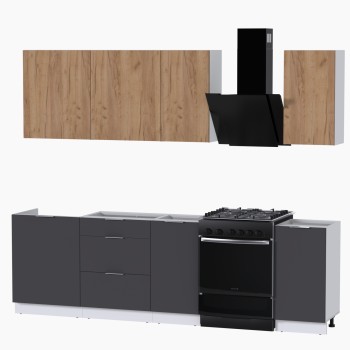 Набор корпусной мебели для кухни " Микс Топ-5" дуб крафт золотой/графит серый