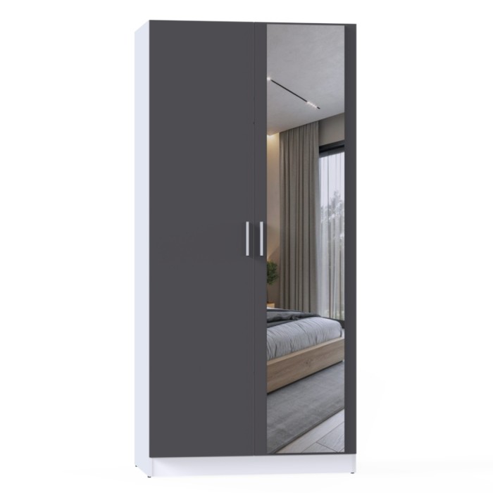 Шкаф для одежды МР-09 (580, 1 зеркало) графит серый