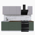 Набор корпусной мебели для кухни " Микс Топ-5" кашемир/дымчато зеленый/дуб флагстаф темный