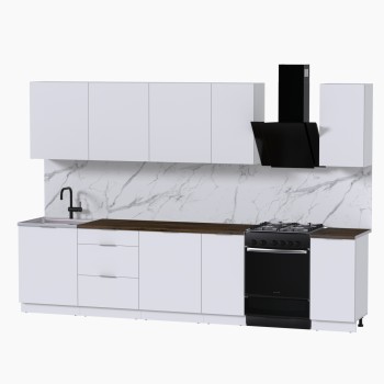 Набор корпусной мебели для кухни " Микс Топ-9" белый премиум/дуб флагстаф темный