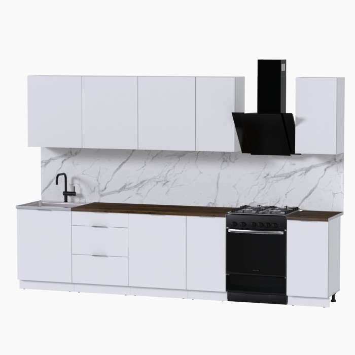 Набор корпусной мебели для кухни " Микс Топ-9" белый премиум/дуб флагстаф темный