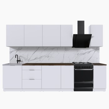 Набор корпусной мебели для кухни " Микс Топ-9" белый премиум/дуб флагстаф темный