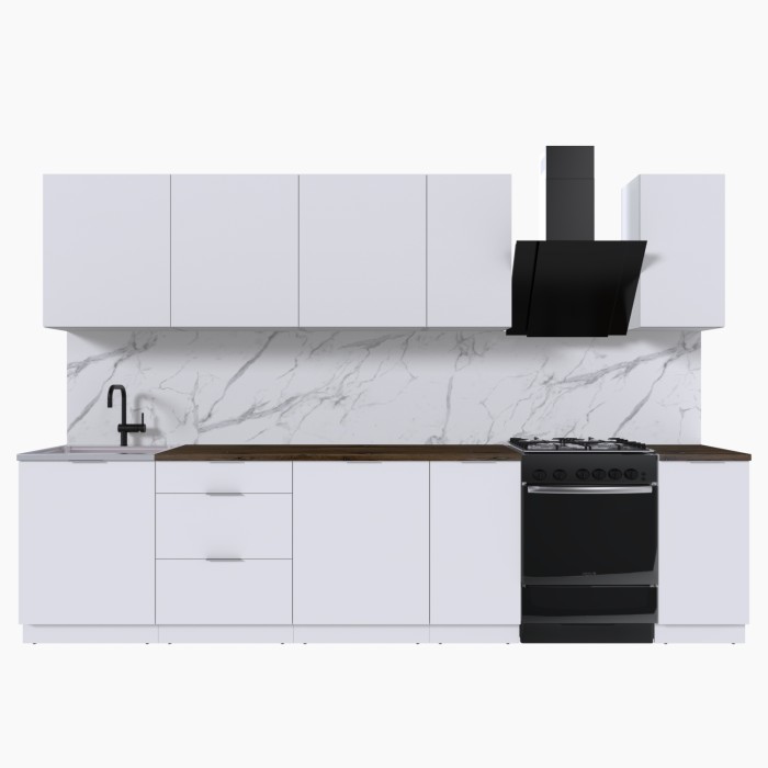 Набор корпусной мебели для кухни " Микс Топ-9" белый премиум/дуб флагстаф темный