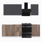 Набор корпусной мебели для кухни " Микс Топ-3" графит серый/дуб каньон