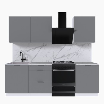 Набор корпусной мебели для кухни " Микс Топ-4" шиншилла серая/ шиншилла серая/мрамор марквина