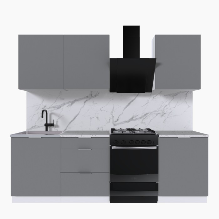 Набор корпусной мебели для кухни " Микс Топ-4" шиншилла серая/ шиншилла серая/мрамор марквина