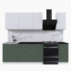 Набор корпусной мебели для кухни " Микс Топ-5" белый премиум/дымчато зеленый/тунис