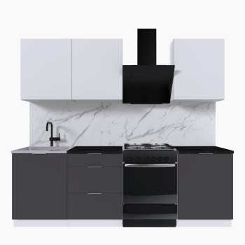 Набор корпусной мебели для кухни " Микс Топ-4" белый премиум/ графит серый/тунис