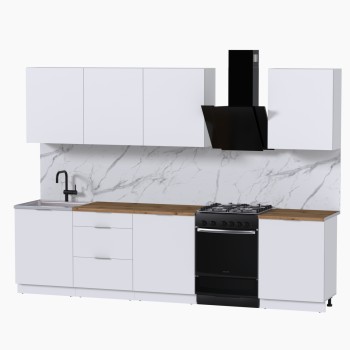 Набор корпусной мебели для кухни " Микс Топ-8" белый премиум/дуб вотан