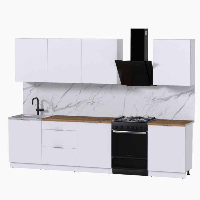 Набор корпусной мебели для кухни " Микс Топ-8" белый премиум/дуб вотан