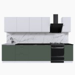 Набор корпусной мебели для кухни " Микс Топ-9" белый премиум/дымчато зеленый/тунис