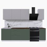 Набор корпусной мебели для кухни " Микс Топ-7" кашемир/дымчато зеленый/дуб флагстаф темный