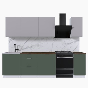 Набор корпусной мебели для кухни " Микс Топ-7" кашемир/дымчато зеленый/дуб флагстаф темный