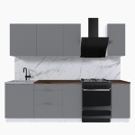 Набор корпусной мебели для кухни " Микс Топ-5" шиншилла серая/ шиншилла серая/дуб флагстаф темный