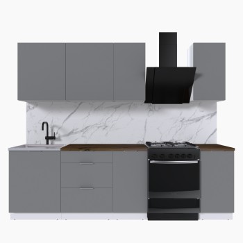 Набор корпусной мебели для кухни " Микс Топ-5" шиншилла серая/ шиншилла серая/дуб флагстаф темный