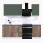 Набор корпусной мебели для кухни " Микс Топ-3" дымчато зеленый/ дуб каньон/мрамор марквина