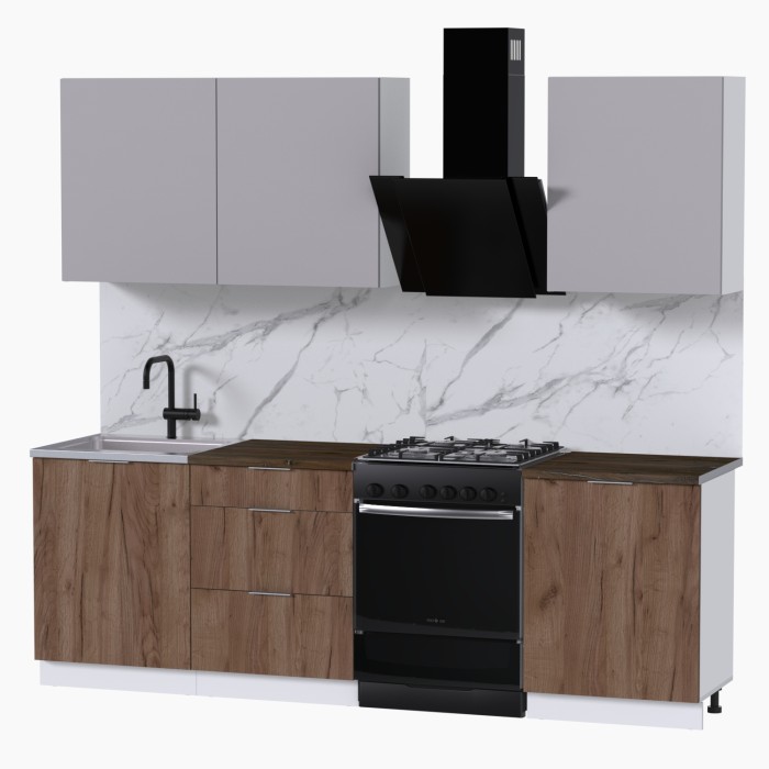 Набор корпусной мебели для кухни " Микс Топ-4" кашемир/дуб крафт табачный/дуб флагстаф темный