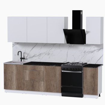 Набор корпусной мебели для кухни " Микс Топ-6" белый премиум/дуб каньон/тунис