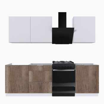 Набор корпусной мебели для кухни " Микс Топ-4" белый премиум/дуб каньон