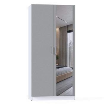 Шкаф для одежды МР-09 (580, 1 зеркало ) шиншилла серая