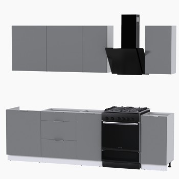 Набор корпусной мебели для кухни " Микс Топ-5" шиншилла серая/ шиншилла серая