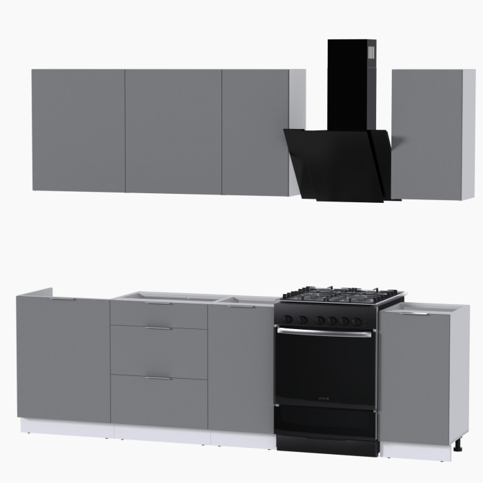 Набор корпусной мебели для кухни " Микс Топ-5" шиншилла серая/ шиншилла серая