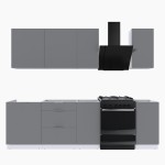 Набор корпусной мебели для кухни " Микс Топ-5" шиншилла серая/ шиншилла серая