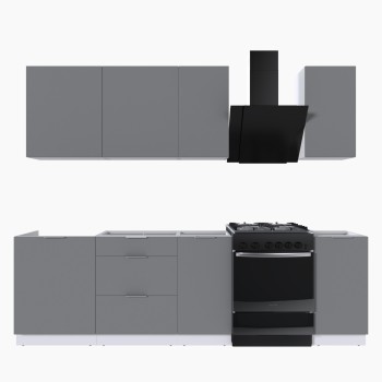 Набор корпусной мебели для кухни " Микс Топ-5" шиншилла серая/ шиншилла серая