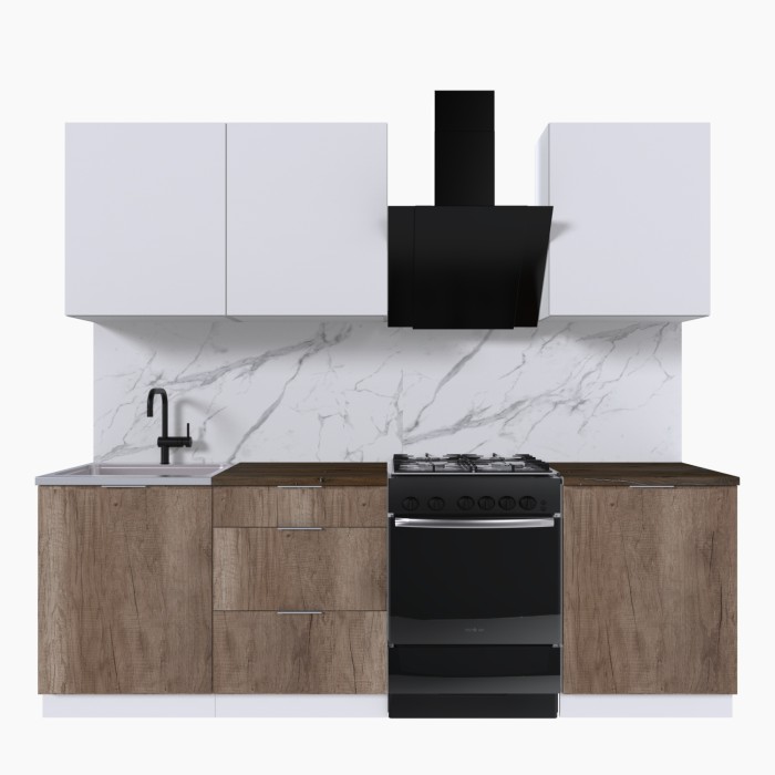 Набор корпусной мебели для кухни " Микс Топ-4" белый премиум/дуб каньон/дуб флагстаф темный