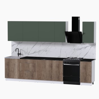 Набор корпусной мебели для кухни " Микс Топ-9" дымчато зеленый/ дуб каньон/тунис