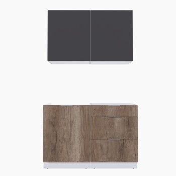 Набор корпусной мебели для кухни " Микс Топ-1" графит серый/дуб каньон