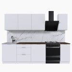 Набор корпусной мебели для кухни " Микс Топ-7" белый премиум/дуб флагстаф темный