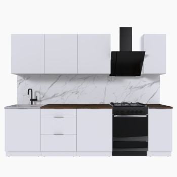 Набор корпусной мебели для кухни " Микс Топ-7" белый премиум/дуб флагстаф темный