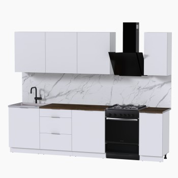 Набор корпусной мебели для кухни " Микс Топ-7" белый премиум/дуб флагстаф темный