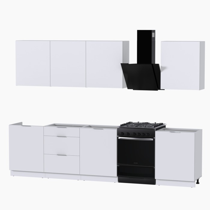 Набор корпусной мебели для кухни " Микс Топ-8" белый премиум