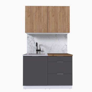 Набор корпусной мебели для кухни " Микс Топ-1" дуб крафт золотой/графит серый/дуб вотан