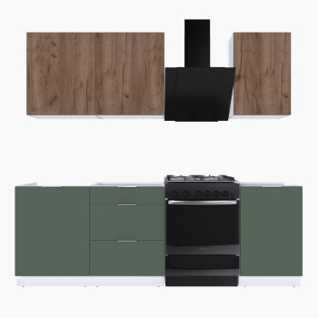 Набор корпусной мебели для кухни " Микс Топ-3" дуб крафт табачный/дымчато зеленый