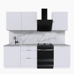 Набор корпусной мебели для кухни " Микс Топ-4" белый премиум/мрамор марквина