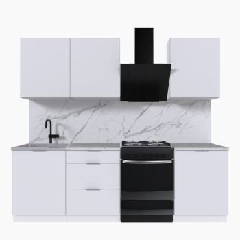 Набор корпусной мебели для кухни " Микс Топ-4" белый премиум/мрамор марквина