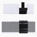 Набор корпусной мебели для кухни " Микс Топ-3" белый премиум/шиншилла серая