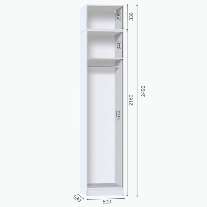 Шкаф для одежды МР-24 (580 ) графит серый