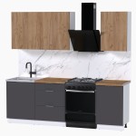 Набор корпусной мебели для кухни " Микс Топ-3" дуб крафт золотой/графит серый/дуб вотан