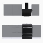 Набор корпусной мебели для кухни " Микс Топ-3" шиншилла серая/ шиншилла серая/