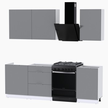 Набор корпусной мебели для кухни " Микс Топ-3" шиншилла серая/ шиншилла серая/