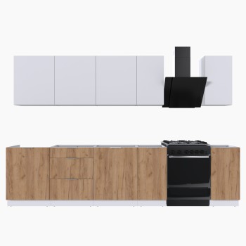 Набор корпусной мебели для кухни " Микс Топ-9" белый премиум/дуб крафт золотой