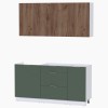 Набор корпусной мебели для кухни " Микс Топ-2" дуб крафт табачный/дымчато зеленый