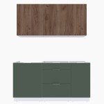 Набор корпусной мебели для кухни " Микс Топ-2" дуб крафт табачный/дымчато зеленый