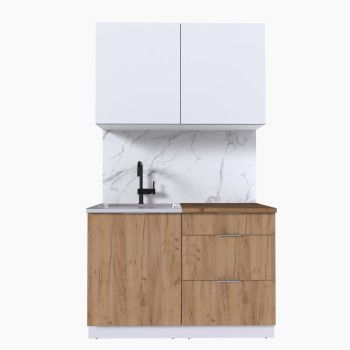 Набор корпусной мебели для кухни " Микс Топ-1" белый премиум/дуб крафт золотой/дуб вотан